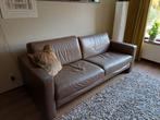 Leren bank (bruin), Huis en Inrichting, Banken | Bankstellen, Ophalen, 250 tot 300 cm, Driepersoons, Zo goed als nieuw