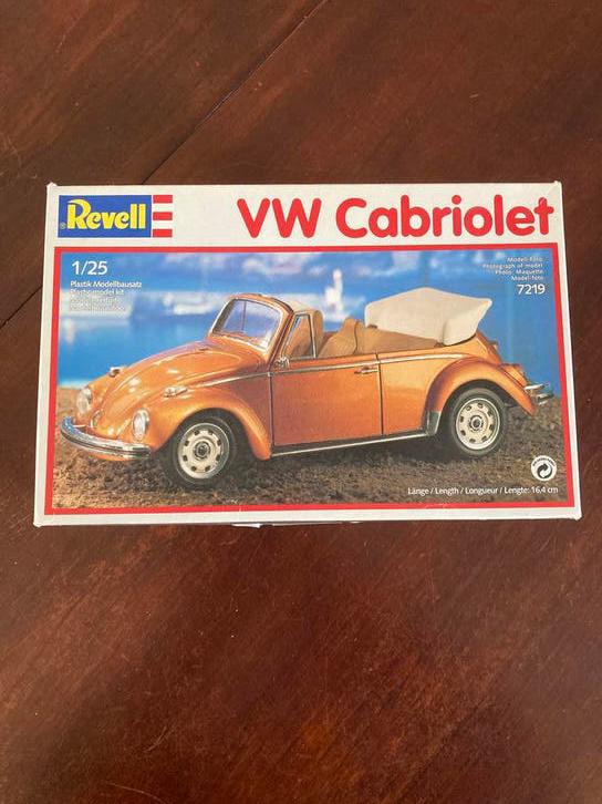 Volkswagen Cabriolet Revell 1:25 no.7219 ongebouwd., Auto, Revell, Groter dan 1:32, Ophalen of Verzenden