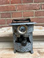 Petroleumstel / oliestel 1 pits grijs gewolkt emaille, Ophalen of Verzenden