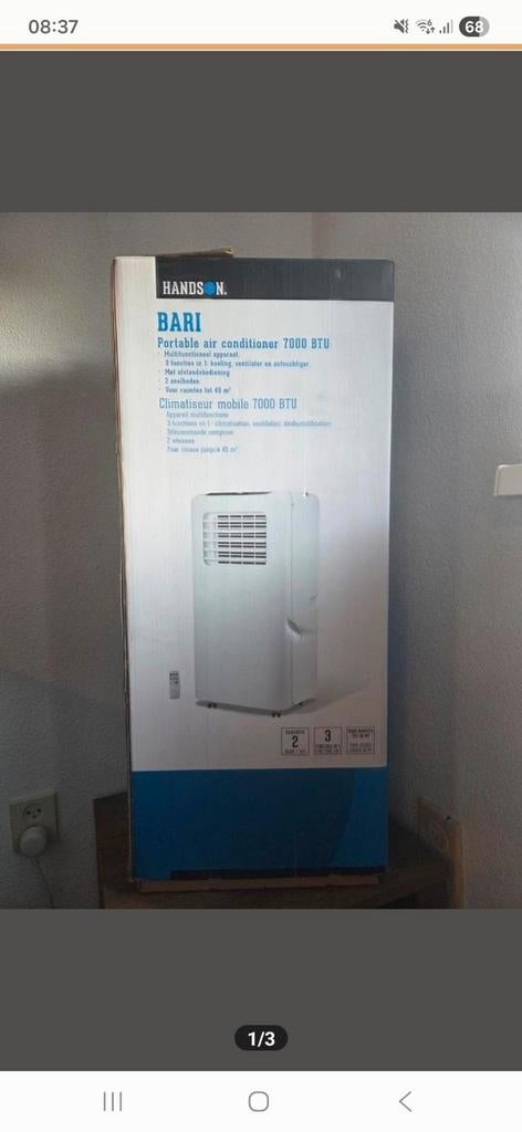 Bari portable air conditioner 7000, Minder dan 60 m³, 3 snelheden of meer, Ophalen of Verzenden, Zo goed als nieuw