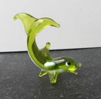 Glazen beeldje dolfijn groen dolfijnenbeeldje glas, Verzamelen, Beelden en Beeldjes, Ophalen of Verzenden, Gebruikt, Dier