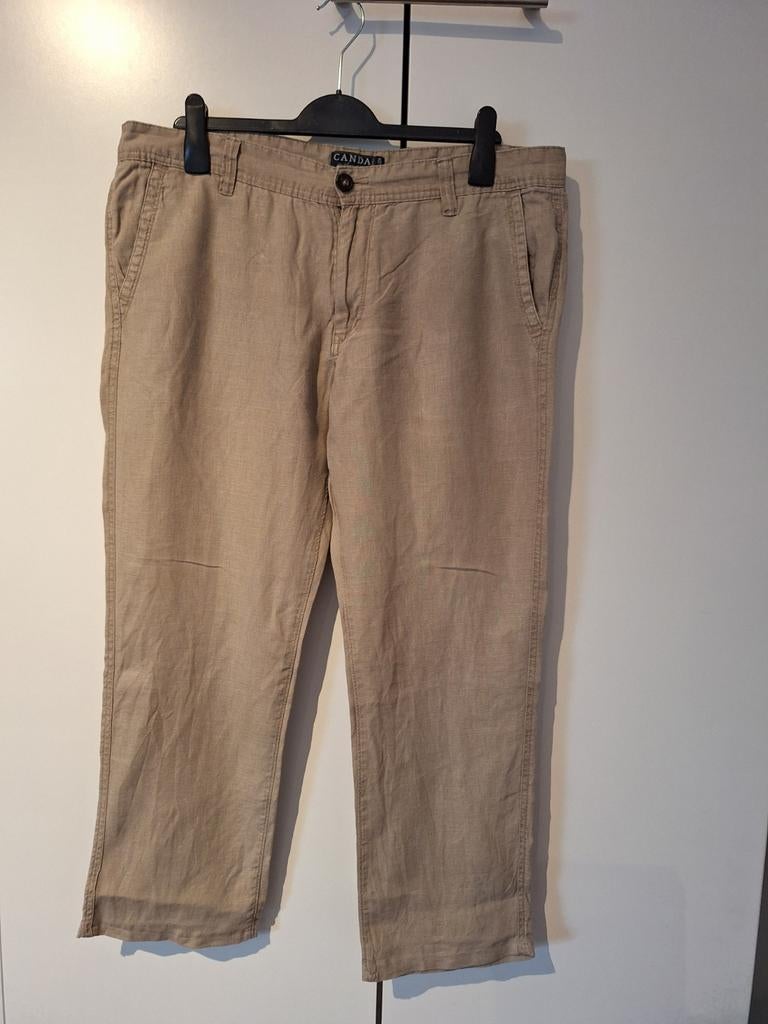 Canda C&A linnen broek maat W38, Ophalen of Verzenden, Maat 56/58 (XL), Beige