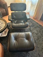 Zwart lederen draaifauteuil - designklassieker, Huis en Inrichting, Fauteuils, Ophalen, Zo goed als nieuw, Leer, 75 tot 100 cm