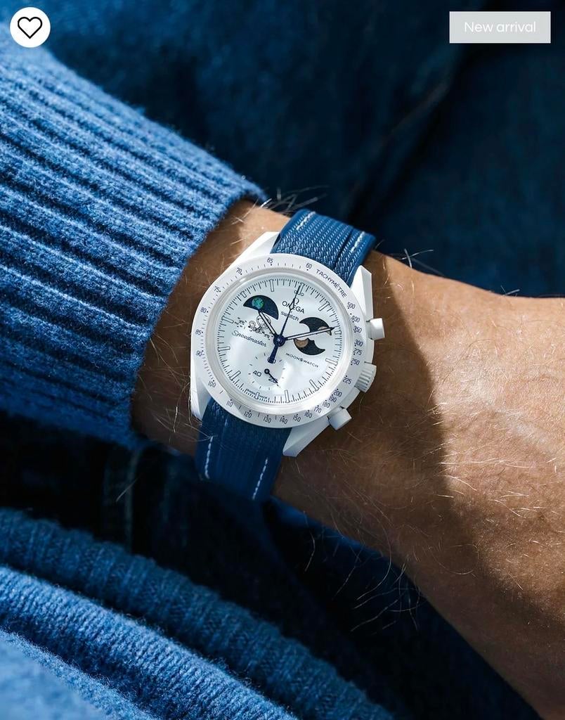 Omega Swatch MoonSwatch Moonshine gold - met extra bandjes, Kunststof, Gebruikt, Polshorloge, Overige materialen