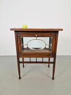 Vintage Theekastje facet geslepen ruitjes Drankenkabinet, Ophalen of Verzenden