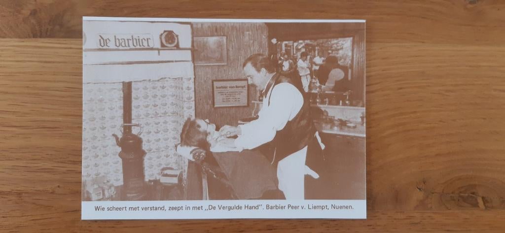 Nuenen reclame kaart Barbier Peer v. Liempt, Verzamelen, Ansichtkaarten | Nederland, Ophalen of Verzenden, 1980 tot heden, Ongelopen