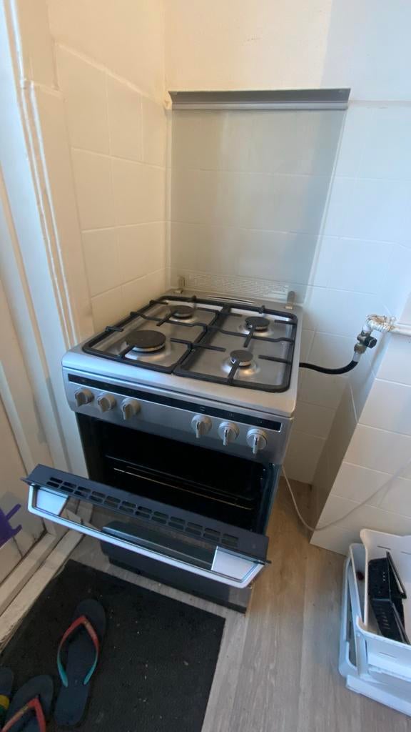 Vrijstaand gasfornuis met oven - 4 pitten, Ophalen, Gebruikt, 4 kookzones, Gas