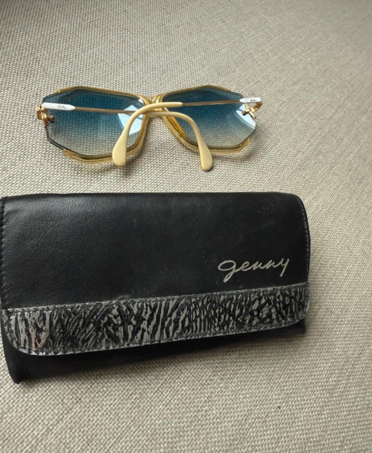 Vintage Cazal zonnebril met blauwe glazen, Overige merken, Gebruikt, Zonnebril, Blauw