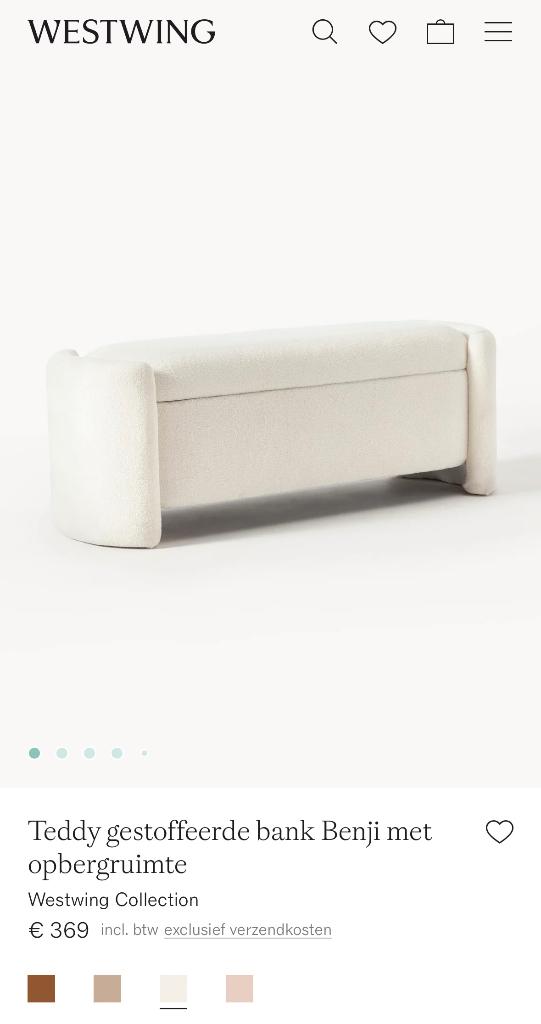 Westwing teddy bank met opbergruimte, Ophalen, Gebruikt, Minder dan 75 cm, Tweepersoons