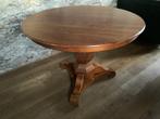 Ronde eiken bolpoot tafel, Ophalen, Gebruikt, Vier personen, 100 tot 150 cm