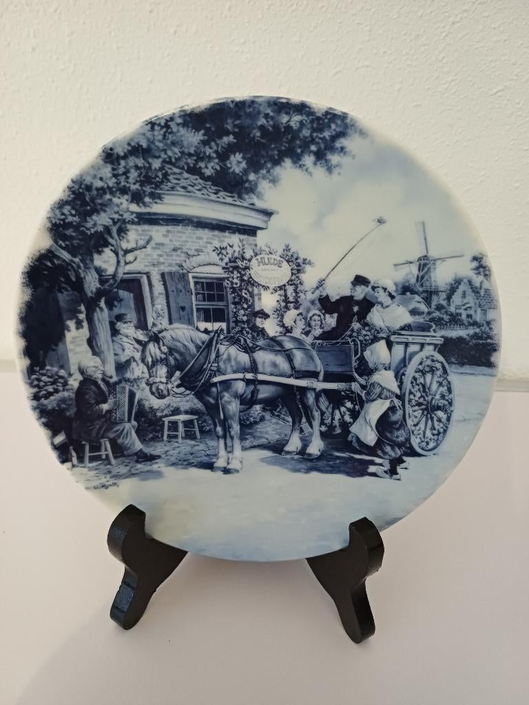 Delfts blauw handbeschilderd wandbordje door Ter Steege BV, Ophalen of Verzenden