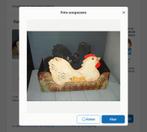 Ijzeren bak voor prulletjes kip met kuikens, Ophalen of Verzenden