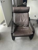 Ikea Poang (leer, Glose donkerbruin), Ophalen, Gebruikt, Bruin, Hout
