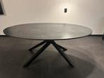 Betonlook grijze ovale tafel / Ikea, 200 cm of meer, Zo goed als nieuw, Ovaal, 50 tot 100 cm