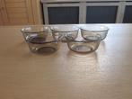Arcopal france 5 bruin rookglas schaaltjes D12cm H5cm, Overige typen, Ophalen of Verzenden, Effen, Glas