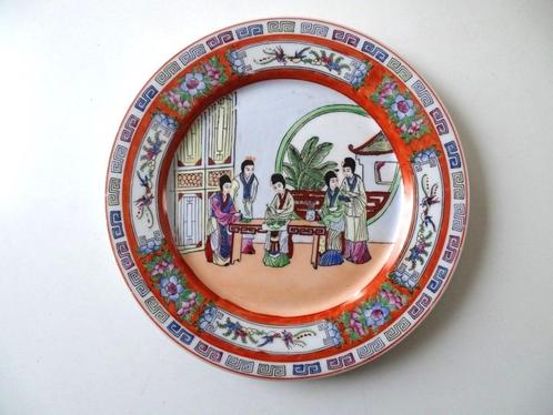 Vintage Porselein China scene Bord Chinese tafereel, Antiek en Kunst, Antiek | Porselein, Ophalen