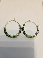 Stainless steel groene en gouden kralen oorbellen, Sieraden, Tassen en Uiterlijk, Oorbellen, Overige materialen, Hangers, Nieuw