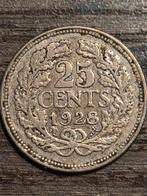25 Cent 1928 - Koningin Wilhelmina, Postzegels en Munten, Munten | Nederland, Zilver, 25 cent, Ophalen of Verzenden, Koningin Wilhelmina