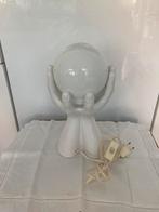 Vintage jaren ‘70 lamp keramiek Handen met glazen bol, Huis en Inrichting, Lampen | Tafellampen, Overige materialen, Gebruikt