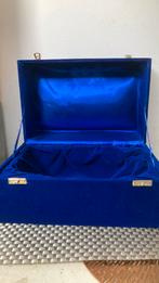 Koningsblauwe fluwelen doos met sluiting, Ophalen of Verzenden