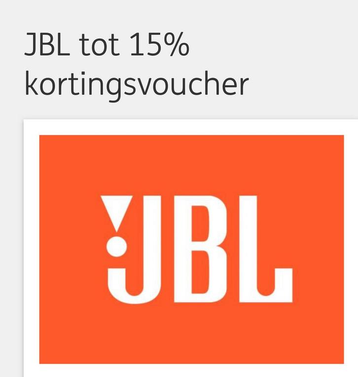 15% korting JBL, Tickets en Kaartjes, Kortingen en Cadeaubonnen, Eén persoon, Overige typen, Kortingsbon