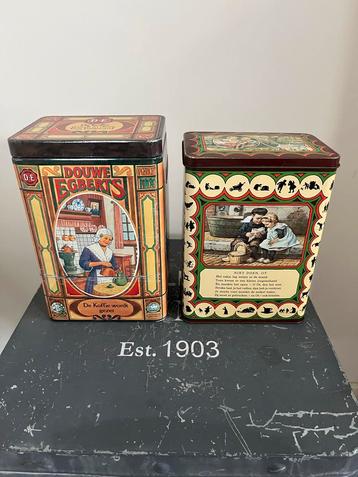 Douwe Egberts en Royco Blikken Vintage Set van 2 stuks.  Ant beschikbaar voor biedingen