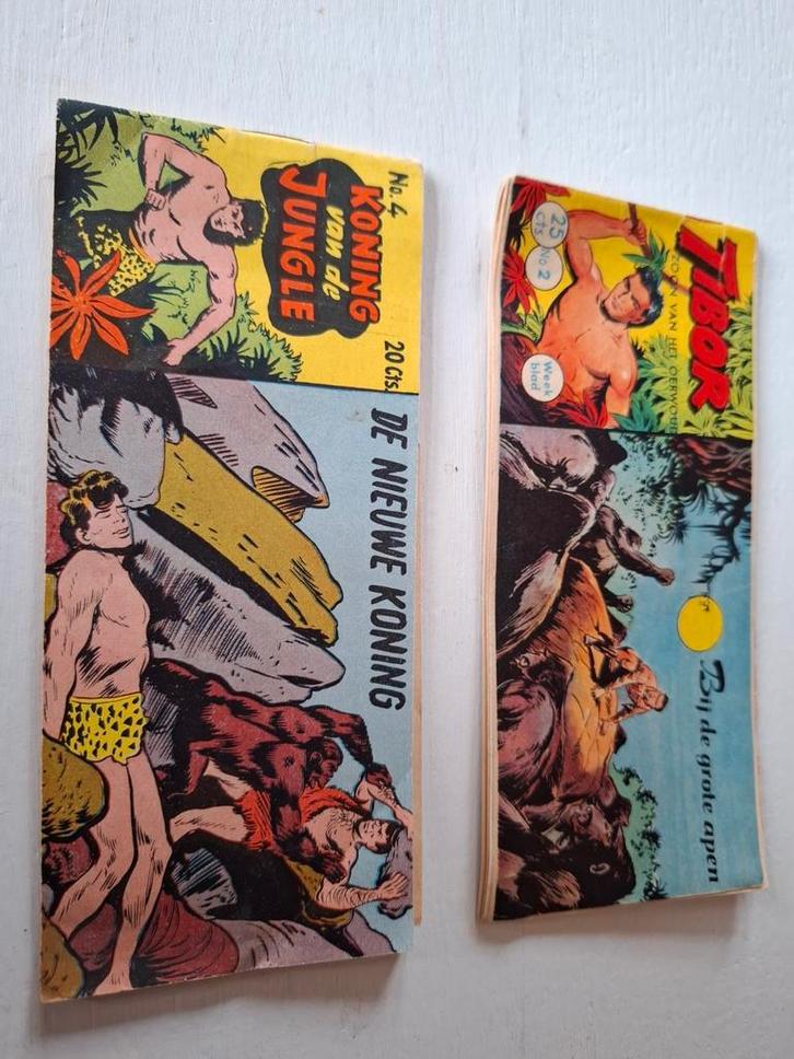 Tibor en Koning van de Jungle - 2 Strips, Boeken, Stripboeken, Gelezen, Meerdere stripboeken, Ophalen of Verzenden