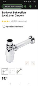 Bekersifon 5/4x32mm Chroom - Wastafel Sifon, Ophalen of Verzenden, Nieuw, Chroom, Wastafel