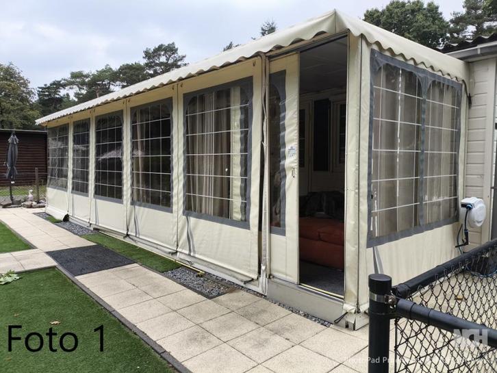Voortent aangeboden – 10 meter lang, 2,25 meter hoog, Caravans en Kamperen, Voortenten en Luifels, Gebruikt, Overige merken, Ophalen