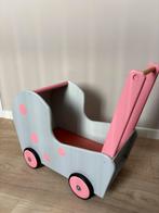 Houten poppenwagen met matrasje, Kinderen en Baby's, Speelgoed | Houten speelgoed, Ophalen, Gebruikt