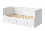 Ikea onderschuifbed bedbank Hemnes, Ophalen, Eenpersoons, Wit, Zo goed als nieuw