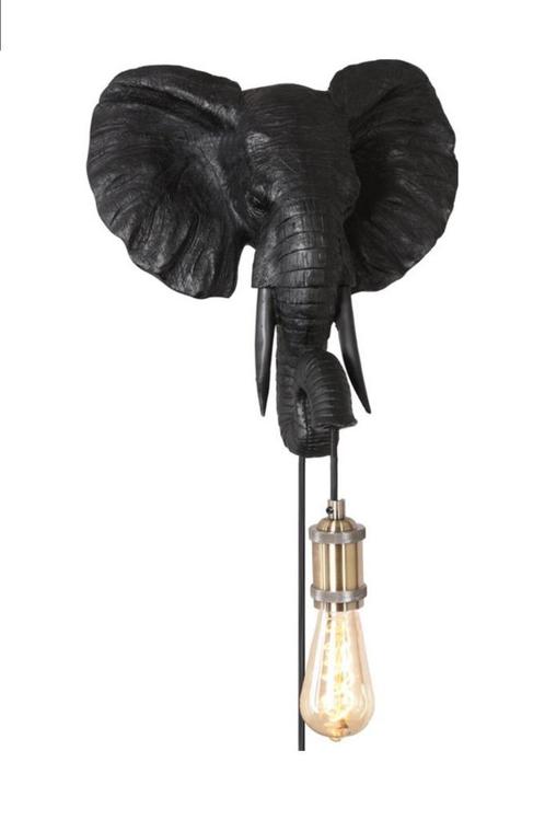 Hippe wandlamp Elephant Black Light & Living olifant zwart, Huis en Inrichting, Lampen | Wandlampen, Zo goed als nieuw, Ophalen of Verzenden
