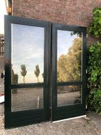|hardhouten dubbele buiten deuren| dubbelglas| 200,5 X 166|, Doe-het-zelf en Verbouw, Deuren en Horren, Ophalen, Gebruikt, 120 cm of meer