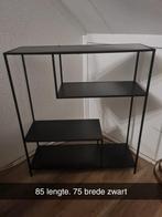 Zwart metalen wandrek / boekenrek, Ophalen, Gebruikt