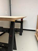 Rechthoekige eettafel 190x100x3 verjongd eiken rustiek, Ophalen, Eikenhout, 50 tot 100 cm, Vijf personen of meer