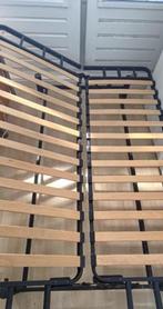 Bed met lattenbodem, ook als bank te gebruiken,metalen frame, Huis en Inrichting, Ophalen, Gebruikt, Zwart, Tweepersoons