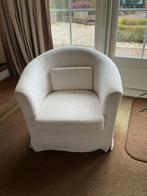 2 Witte Gestoffeerde Fauteuils met wasbare hoes, Ophalen, Gebruikt, Stof, 75 tot 100 cm