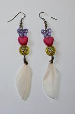 Bohemian hippie chic lichtgewicht veertjes oorbellen Ibiza, Overige materialen, Hangers, Overige kleuren, Nieuw