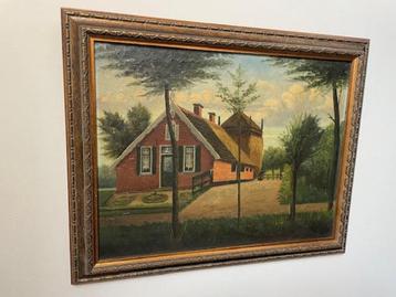 Antiek schilderij in een mooie barok lijst 49x39.5 cm  beschikbaar voor biedingen