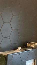 Hexagon wandtegels mat zwart restpartij, Doe-het-zelf en Verbouw, Nieuw, Minder dan 5 m², Wandtegels, Keramiek