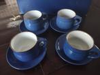 4 Theekopjes uit de Denby Imperial Blue-collectie, Ophalen of Verzenden, Zo goed als nieuw, Overige stijlen, Kop(pen) en/of Schotel(s)