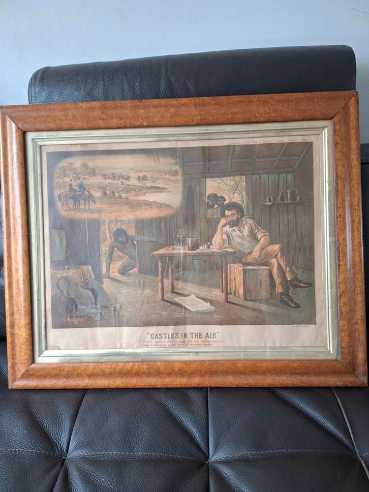 Zeldzame Litho 1884: Castles in the Air, W. Macleod, Antiek en Kunst, Kunst | Tekeningen en Foto's, Ophalen