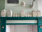 Brocante porceleine voorraad potten “Lotte”, Antiek en Kunst, Ophalen