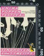Sticker: Unima Poppen Festival 1982 - Stadsschouwburg Eindho, Verzamelen, Stickers, Ophalen of Verzenden