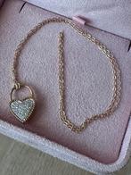 Yvonne Leon 9 krt diamond heart charm 9 krt & ketting, Verzenden, Nieuw, Met edelsteen, Goud