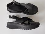 Timberland MAAT 39 mooie zwarte leren sandalen plateau zolen, Verzenden, Zwart, Sandalen of Muiltjes, Zo goed als nieuw