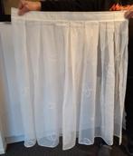 * 2 kleine ecru vitrage glasgordijn modern bloempatroon *, Verzenden, Nieuw, 50 tot 100 cm, Minder dan 100 cm
