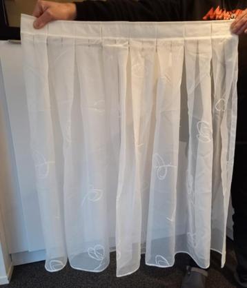 * 2 kleine ecru vitrage glasgordijn modern bloempatroon *  beschikbaar voor biedingen