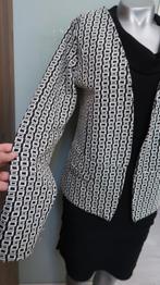 La Ligna prachtig jasje zwart wit maat L, Zwart, Maat 42/44 (L), Zo goed als nieuw, Jasje