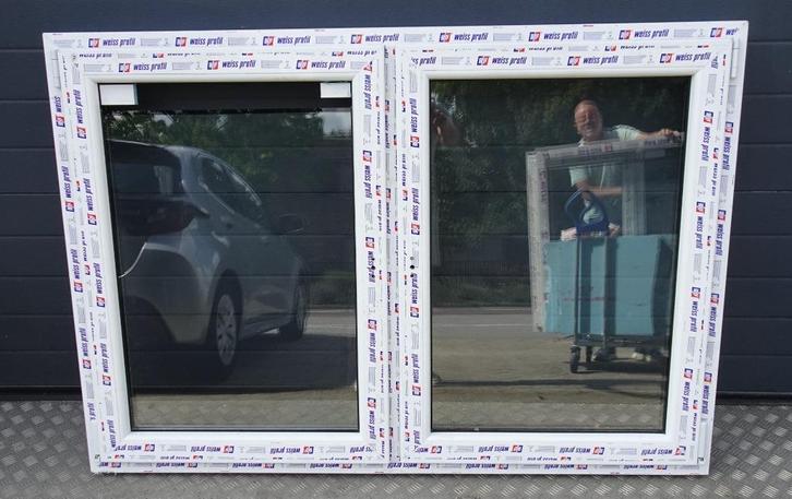 Weiss Profil - Draai en Kiep Raam 150 x 110 cm NIEUW, Doe-het-zelf en Verbouw, Kozijnen en Schuifpuien, Nieuw, Kunststof, Inclusief glas